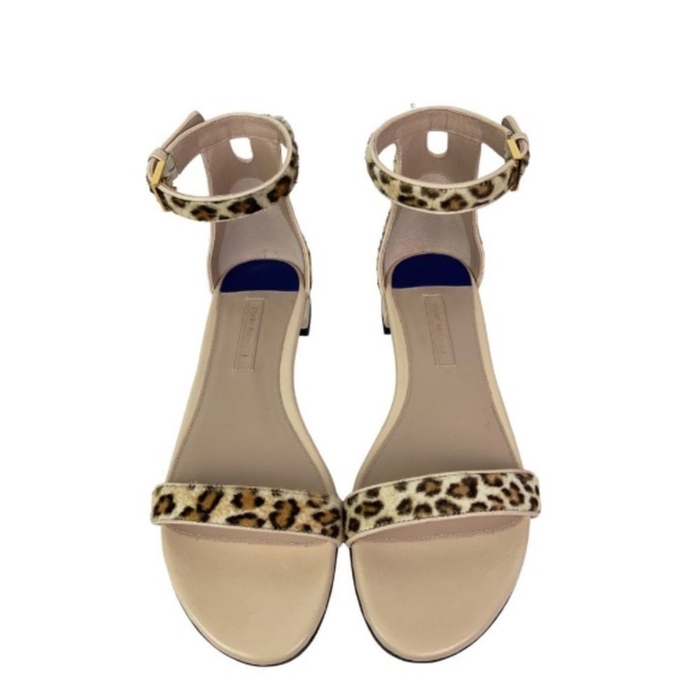 NWT. New in Box. Stuart Weitzman Leopard Print Sandals with Ankle Strap. - Picture 3 of 8